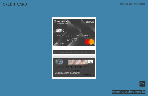 Ägypten Alexbank Platinum Mastercard Beispielvorschau
